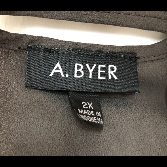 A. Buyer Charcoal Studded Cold Shoulder Blouse 2X - Picture 4 of 11